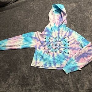 Justice Girls Tie-Dye Hoodie – FRIENDS Graphic – Size S (9Y / EU 134)